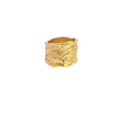 Hammered Broad Wave Ring