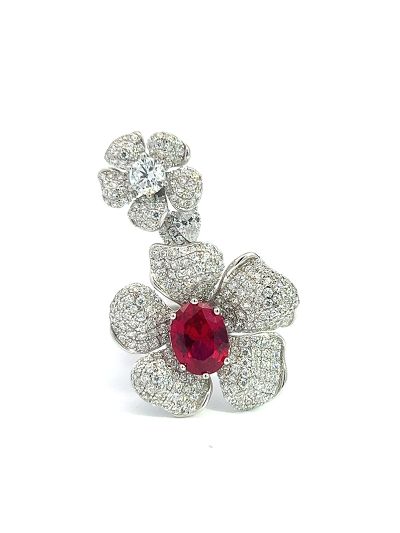 Flower Vine Ruby Ring